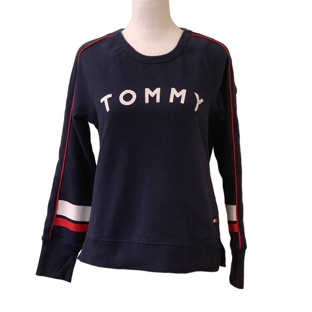Tommy Hilfiger Sport Women's Navy Pullover Crew Neck Sweatshirt, Size Small